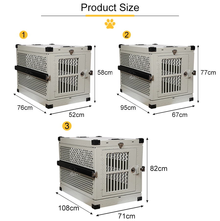 Custom Durable Aluminium Boxes Pet Crates S/M/L/XL/XXL Dog Transport Box for Flight