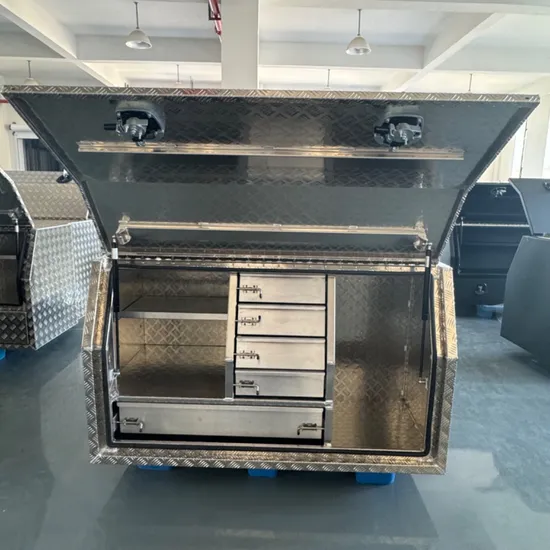 Hot Selling High Quality Checker Plate Toolbox Top Opening Silver