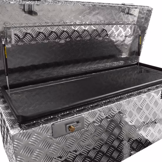 Hot Selling High Quality Checker Plate Toolbox Top Opening Silver